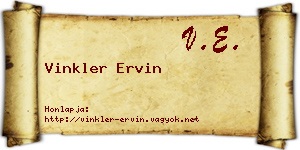 Vinkler Ervin névjegykártya